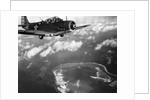 Fighter Plane Hovering Over Paific by Anonymous