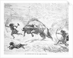 Prehistoric Men Hunting Oxen by Anonymous