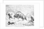 Prehistoric Men Hunting Oxen by Anonymous
