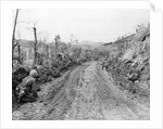 American Soldiers Kneeling on Side of Road in Okinawa by Anonymous