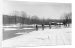 Men Gathering Ice from Frozen Pond by Anonymous