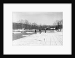 Men Gathering Ice from Frozen Pond by Anonymous