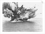British Warship Barham Exploding at Sea by Anonymous