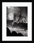 View of Notre Dame Under Firework Display by Anonymous