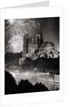 View of Notre Dame Under Firework Display by Anonymous