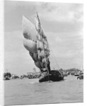 Majestic Sailboat in Singapore Harbor by Anonymous
