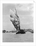 Majestic Sailboat in Singapore Harbor by Anonymous