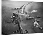 Aerial View of Ships Building a Dyke by Anonymous
