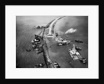 Aerial View of Ships Building a Dyke by Anonymous