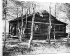 Exterior View of a Log Cabin by Anonymous