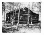 Exterior View of a Log Cabin by Anonymous