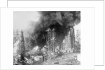 Oil Wells Spouting Streams of Fire by Anonymous