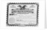 View of Stock Certificate Owned by Henry Ford by Anonymous