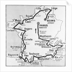Map Showing Route of Tour De France by Anonymous