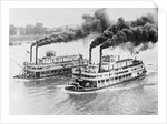 Aerial View of Steamboats Racing by Anonymous