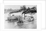 Aerial View of Steamboats Racing by Anonymous