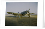 Navy Curtiss-Wright SB2C Helldiver on a Tarmac by Anonymous