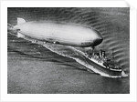 Graf Zeppelin Flying Above the S.S. New York by Anonymous