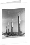 Four Nike Missiles in Vertical Position at Launching Site by Anonymous