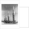 Four Nike Missiles in Vertical Position at Launching Site by Anonymous