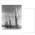 Four Nike Missiles in Vertical Position at Launching Site by Anonymous