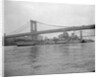 USS Wisconsin Passing Beneath Manhattan Bridge by Anonymous