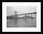 USS Wisconsin Passing Beneath Manhattan Bridge by Anonymous