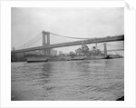 USS Wisconsin Passing Beneath Manhattan Bridge by Anonymous