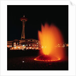 Space Needle and Fountain at Night by Anonymous