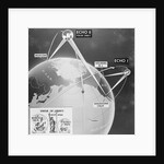 Illustration Showing Earth and Telstar Communication Satellites Sites by Anonymous