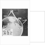 Illustration Showing Earth and Telstar Communication Satellites Sites by Anonymous