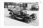 Early Model Car Parked at Station by Anonymous