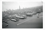 Ships Docking in New York Harbor by Anonymous