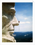 Mount Rushmore Repairman Working on Lincoln's Nose by Anonymous