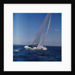 Windblown Sails of Yacht on Open Sea by Anonymous