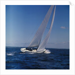Windblown Sails of Yacht on Open Sea by Anonymous