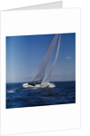 Windblown Sails of Yacht on Open Sea by Anonymous