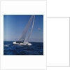 Windblown Sails of Yacht on Open Sea by Anonymous