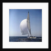 Windblown Sails of Yacht on Open Sea by Anonymous