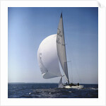 Windblown Sails of Yacht on Open Sea by Anonymous