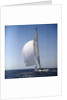 Windblown Sails of Yacht on Open Sea by Anonymous