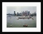 Queen Elizabeth 2 Sailing out of New York Harbor by Anonymous
