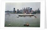 Queen Elizabeth 2 Sailing out of New York Harbor by Anonymous
