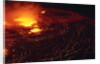 Night View of Boiling Lava from Volcanic Eruption by Anonymous