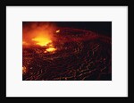 Night View of Boiling Lava from Volcanic Eruption by Anonymous