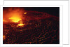 Night View of Boiling Lava from Volcanic Eruption by Anonymous