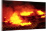 Night View of Boiling Lava from Volcanic Eruption by Anonymous