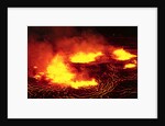 Night View of Boiling Lava from Volcanic Eruption by Anonymous