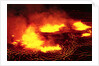 Night View of Boiling Lava from Volcanic Eruption by Anonymous