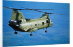 Military Helicopter Flying in Blue Skies by Anonymous